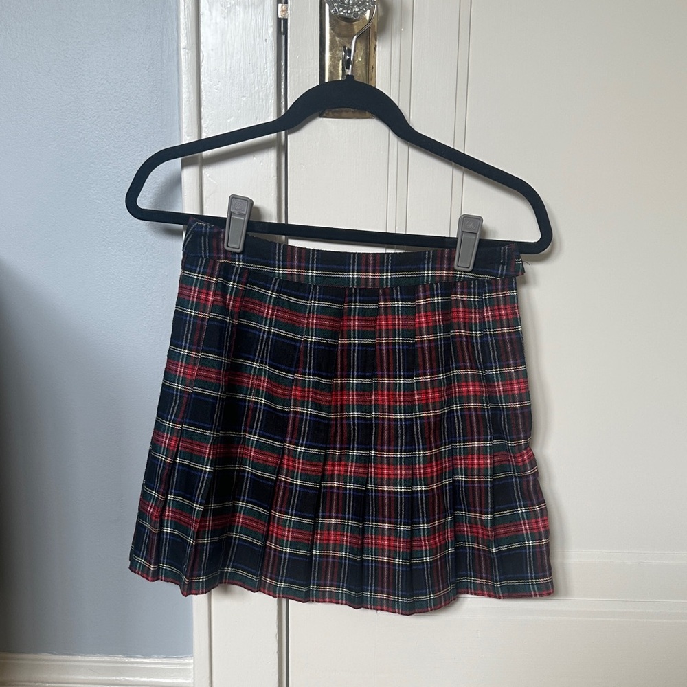 Urban Outfitters Tartan Pleated Mini Skirt - Red and Black